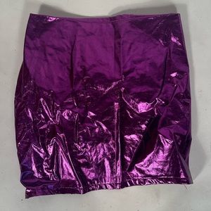 Y2K Purple Metallic Mini Skirt